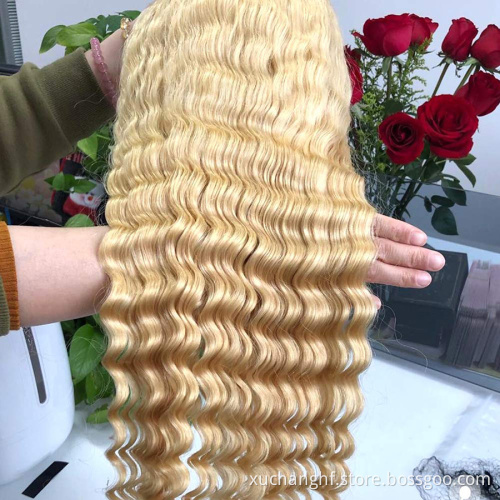 100% Virgin Blonde 613 Russian Hair Curly Front Lace Wig, Hd Transparent Film Thin Swiss Lace Wholesale Full Lace Wigs Vendors